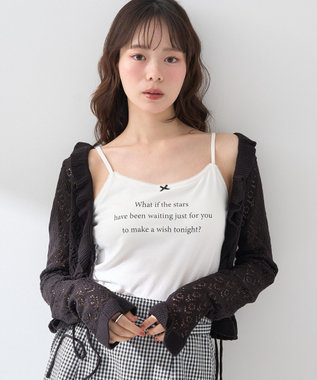 earth music&ecology メッセージプリントカップ付きキャミソール