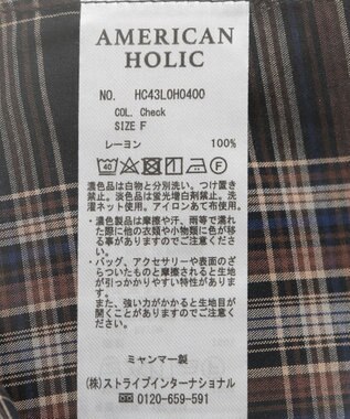 AMERICAN HOLIC エコベロアソートギャザーワンピース Check
