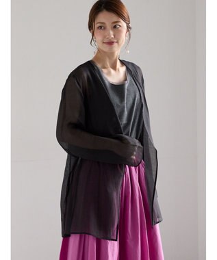 Te chichi シアーノーカラーシャツ ブラック