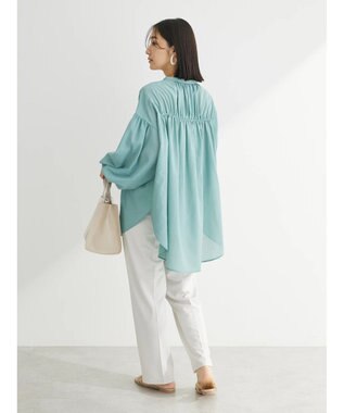 Green Parks シャーリングボリュームスキッパーチュニック Blue Green