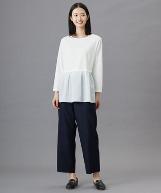 J.PRESS LADIES L 【WEB限定】レイヤードフレアー カットソー ホワイト系