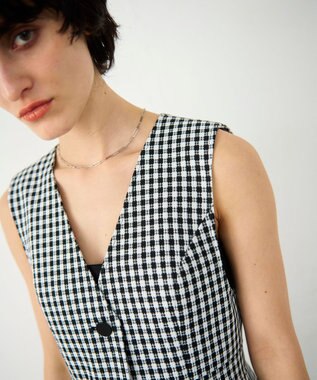 GRACE CONTINENTAL チェックジャンパースカート ブラック