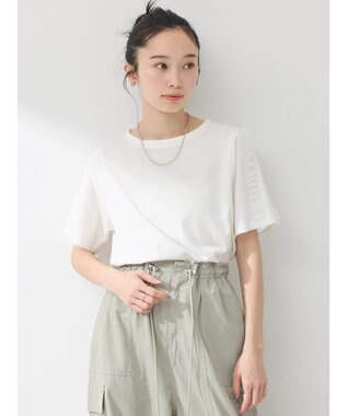 earth music&ecology チュールフリルプルオーバー Ivory