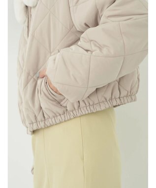 earth music&ecology ファーカラーブルゾン Beige