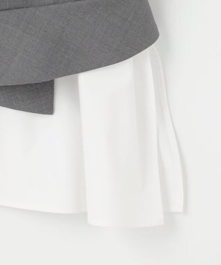 #Newans ビスチェレイヤーシャツ ホワイト×ライトグレー