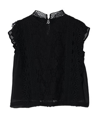 Green Parks ・ＥＬＥＮＣＡＲＥ　ＤＵＥ　イロイロレースブラウス Black