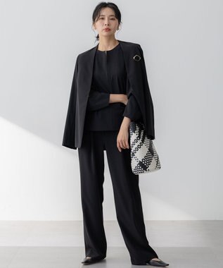 23区 S 【洗える】2WAYストレッチツイル ブラウス ブラック系