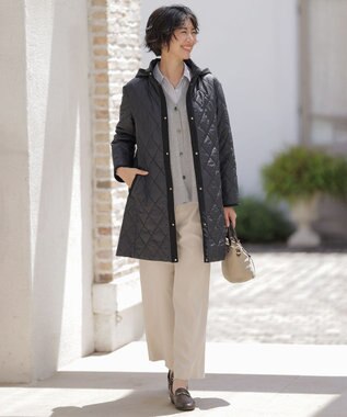 J.PRESS LADIES S 【WEB限定カラーあり・2way】コンパクトタフタキルティング  フーデッド コート 【WEB限定カラー】ネイビー系