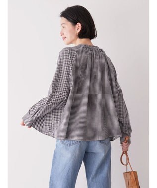 AMERICAN HOLIC イージーケア２ＷＡＹボウタイブラウス Gingham Check
