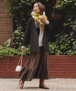 ICB ウールリバー ピーコート ブラック系