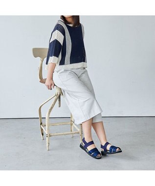 MODE ET JACOMO <D'ICI>ストレッチフィットサンダル ネイビー