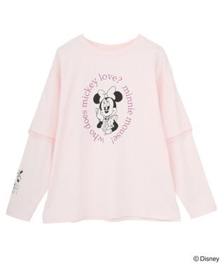 Green Parks ミッキー＆フレンズ／レイヤードプリントロングＴシャツ Light Pink