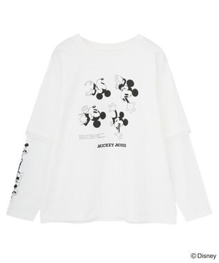 Green Parks ミッキー＆フレンズ／レイヤードプリントロングＴシャツ Off White