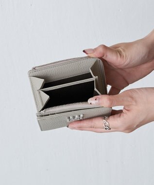 russet ＜お財布人気NO.1＞モノグラムプレートハーフウォレット(SO-376) GrayBeige2