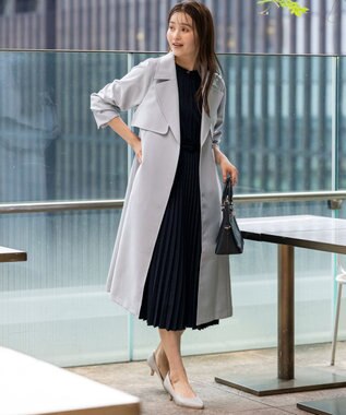 ANY SIS L 【洗える】ノーブルプリーツ ワンピース ネイビー