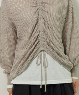 Green Parks ＳＥＴ２点２ｗａｙシャーリングニット＋インナー Gray