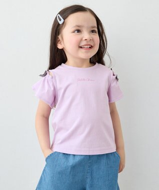 ANY KIDS 【綿100%】オンオフショルダー Tシャツ ラベンダー