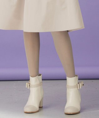 TOCCA RIBBON SIDEGORE BOOTS リボンが外せる2WAYブーツ アイボリー系