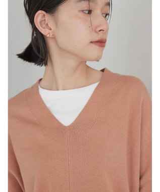 AMERICAN HOLIC バイパチＶネックニットプルオーバー Pink Beige