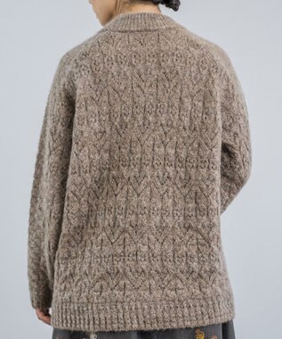 muuc 〈ふっくら柔らか高品質 キッドモヘア×アルパカ×ウール〉〈2サイズ展開〉模様編みプルオーバー ブラウン