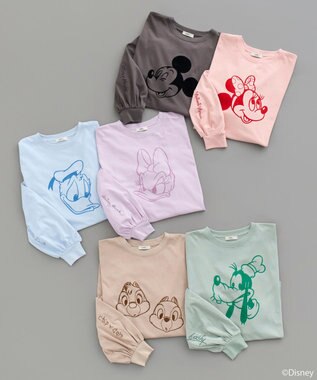 earth music&ecology 【予約】【綿100％】Disney/アソートプリントロンTEE ブラウン