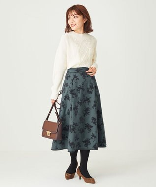 ANY SIS 【洗える】スフレハイネックケーブル ニット アイボリー