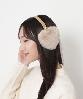 MOONBAT 【ラッピングBOX付き】FURLA ハート型イヤマフ ベージュ