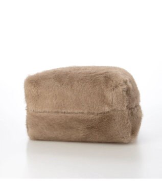 UNBILLION カシュカシュ cachecache / ミンク風エコファー2wayボックストート ベージュ