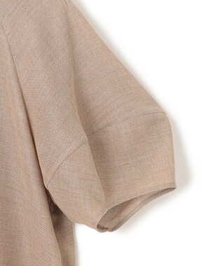 BEIGE， 【洗える・吸水速乾・防シワ】LIATRIS / バックリボンハーフスリーブブラウス Flax