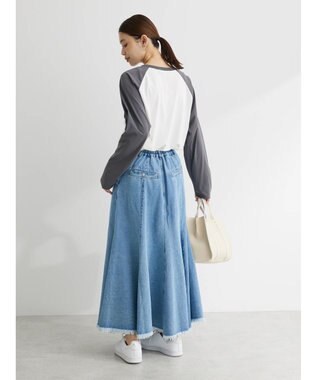 Green Parks シアーラグラン配色プルオーバー Light Gray