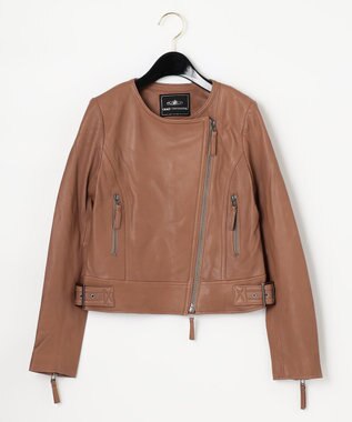 GRACE CONTINENTAL レースアップライダースジャケット ブラウン