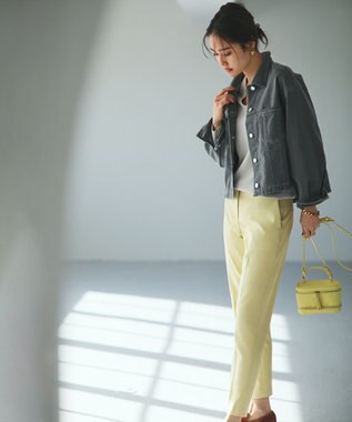 ICB L 【接触冷感・UVカット・透け防止・吸水速乾・洗える】 シェルタリングドライオックス スティックパンツ レモンイエロー系