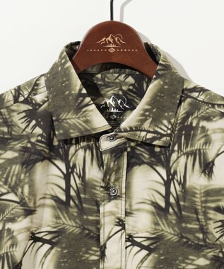 JOSEPH ABBOUD MOUNTAIN 【イタリア素材/軽量/撥水/ストレッチ】X-WAVEヤシパターン シャツ カーキ系6