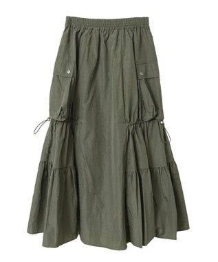 Green Parks ・ＳＵＧＡＲ　ＳＰＯＯＮ　ドロストティアードスカート Khaki