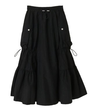 Green Parks ・ＳＵＧＡＲ　ＳＰＯＯＮ　ドロストティアードスカート Black