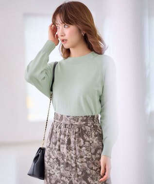 ANY SIS S 【CICA加工】ケーブルリブ ニット ライトグリーン