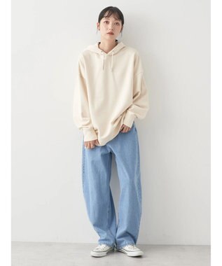 earth music&ecology スウェットルーズパーカー Ivory