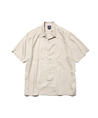 J.PRESS MEN 【J.PRESS ORIGINALS】Rayon Linen Oxford Open Half Sleeve Shirt / Baggy-Fit