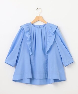組曲 【WEB限定】ナチュラルローン ペプラムブラウス ブルー系