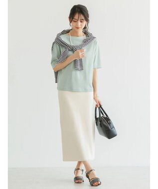 AMERICAN HOLIC ５分袖ボートネックカットプルオーバー Green