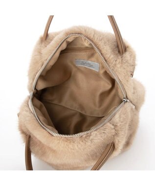 UNBILLION カシュカシュ cachecache / ミンク風エコファー2wayボックストート ベージュ