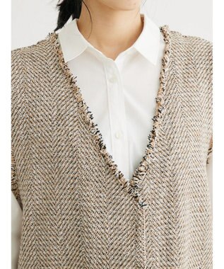 Green Parks ツイードベスト Beige