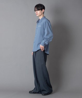 WEGO ワンポイントルーズシャツ（LS） ブルーその他