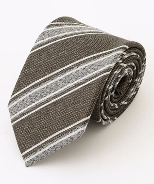 JOSEPH ABBOUD 【イタリア生地・日本製・麻×シルク】レジメンタル ネクタイ