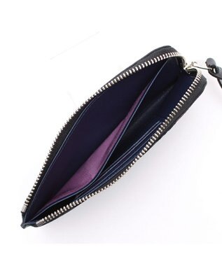 A.D.M.J. 【牛革】モーツァルト/スワロフスキー・クリスタル付オーガナイザーパース(背胴ファスナーポケット） BK