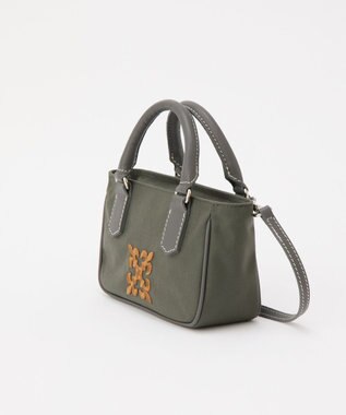 russet 《モノグラム刺繍》コーデュラナイロン2WAYミニショルダーバッグ（CE-1778） Gray