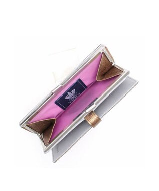 A.D.M.J. 【牛革】メタリックレザー/ガマグチ付ロングウォレット ブラス　ブラウン