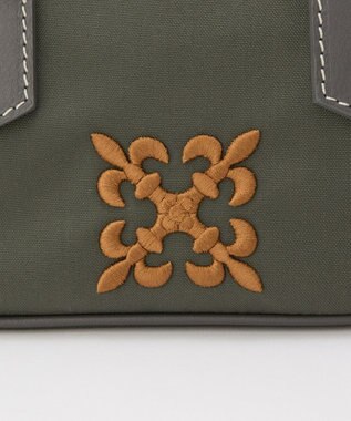 russet 《モノグラム刺繍》コーデュラナイロン2WAYミニショルダーバッグ（CE-1778） Gray