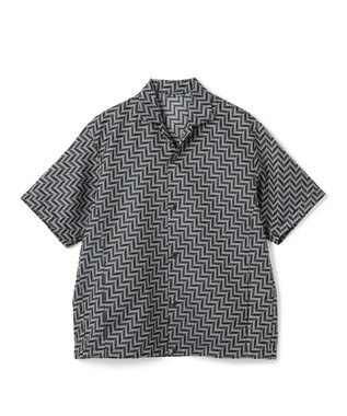【HIGH GRADE LINE】カスリシェブロンジャガード　オープンカラー半袖シャツ