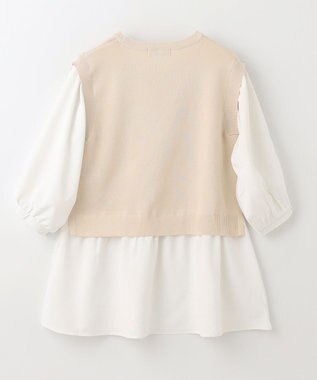 ANY 【洗濯機可】ニットレイヤードブラウス ベージュ